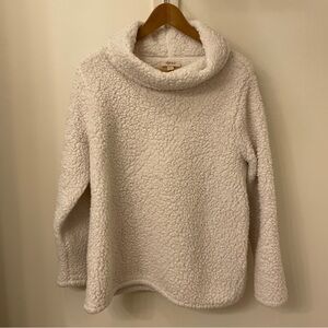 Style &Co Cream/ivory Sherpa Fleece Cowl Neck, L